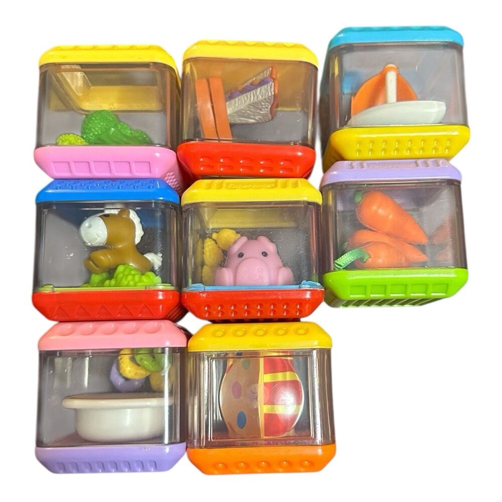 Fisher-Price Peek a Blocks Lot of 15 Toddler Sensory Interactive Number Alphabet